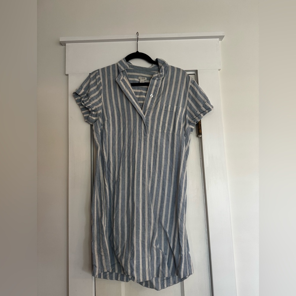 J. Crew Light Blue and Cream Striped Shirt